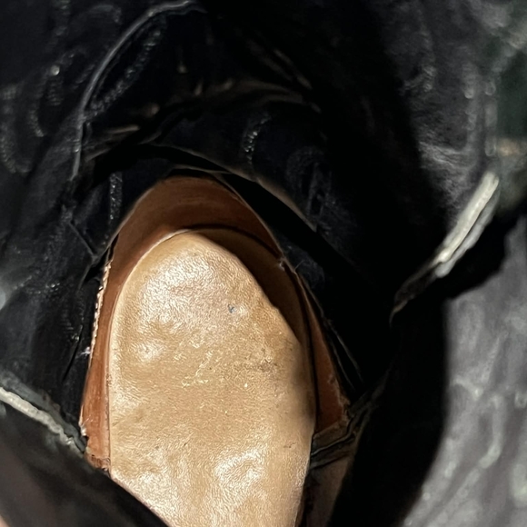 Tony Lama Forest Green Ankle Boots with Gold Accents - Picture 6 of 9